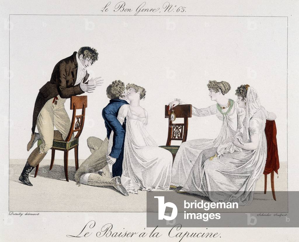 Gioco: Il bacio dei Capuchine - in «» Il buon genere»», n¡65, inizio del XIX secolo