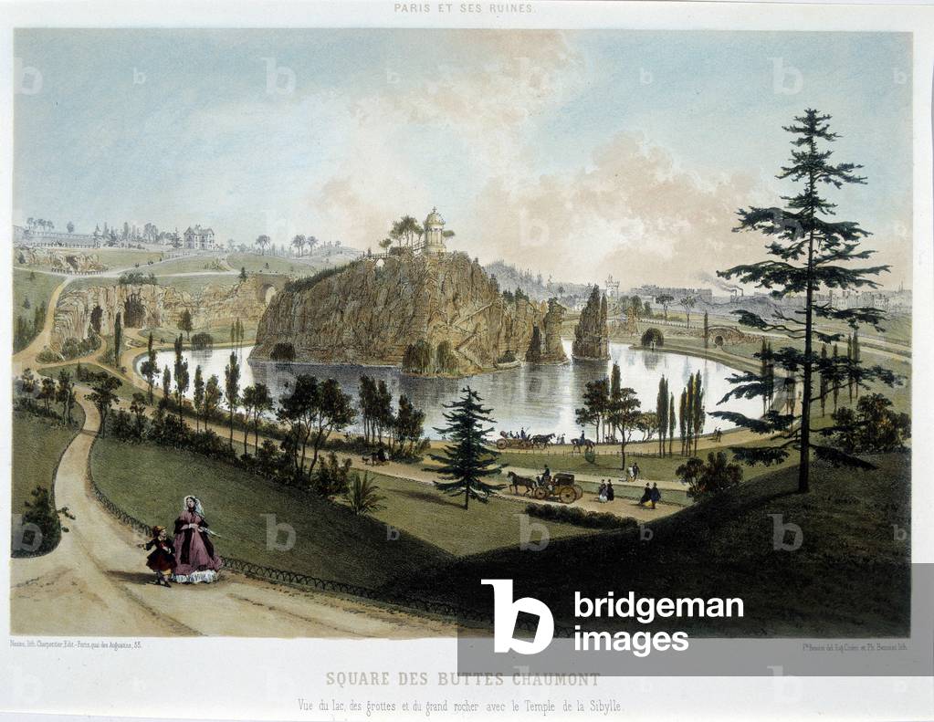 Transformations of Paris under the Second Empire, Haussmann Paris. The Garden of Buttes Chaumont, 19th century