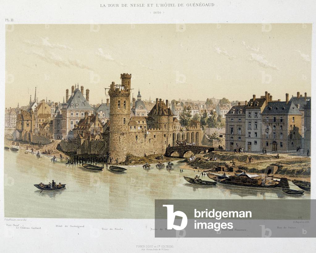Der Turm von Nesles und das Hotel de Guenegaud im Jahre 1650 - in „Paris a travers les ages“, Ende des 19. Jah
