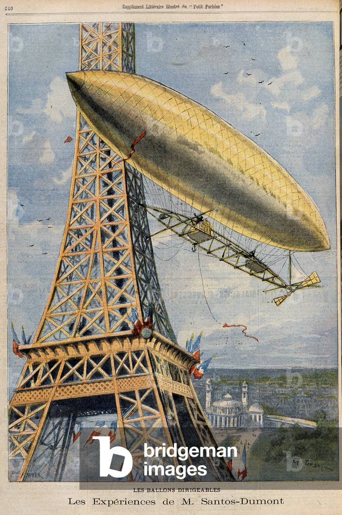 Airship balloons - Mr. Santos Dumont's experiences. Illustration in 
