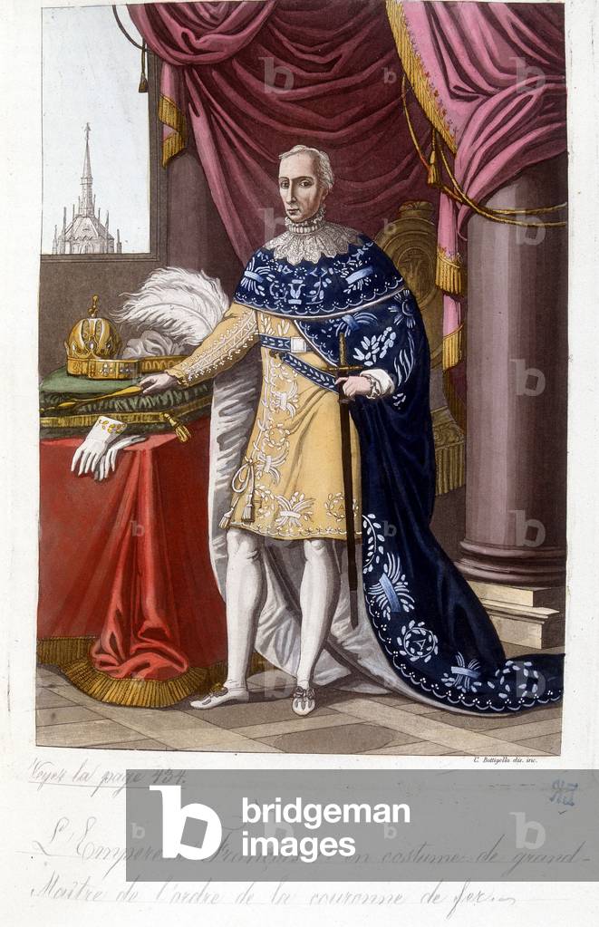 The Austrian Emperor Francois 1st (1768-1835) in the costume of Grand Master of the Order of the Iron Crown.