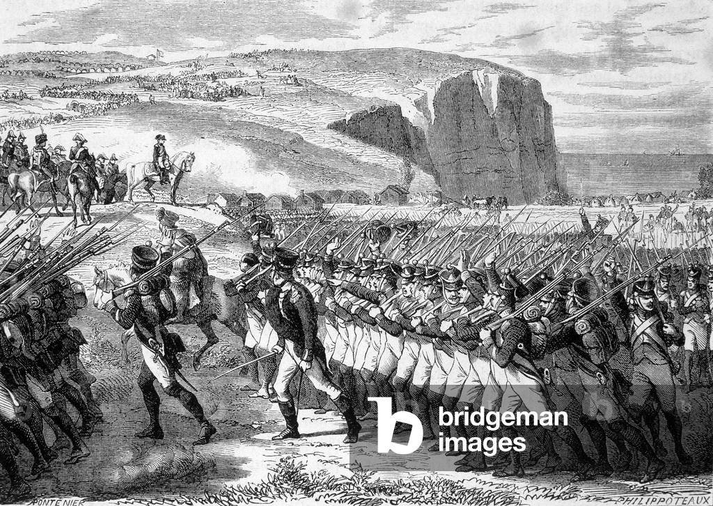 The Napoleonic army leaves Boulogne - engraving, 19th century