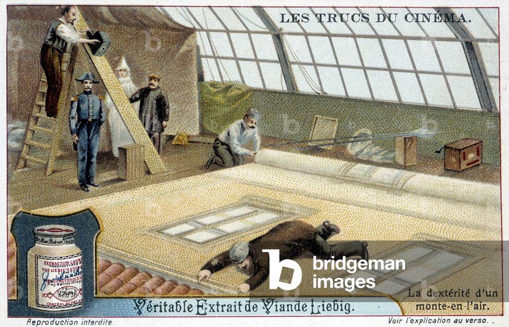 Cinema tricks: The rise in the air - Liébig advertising sticker