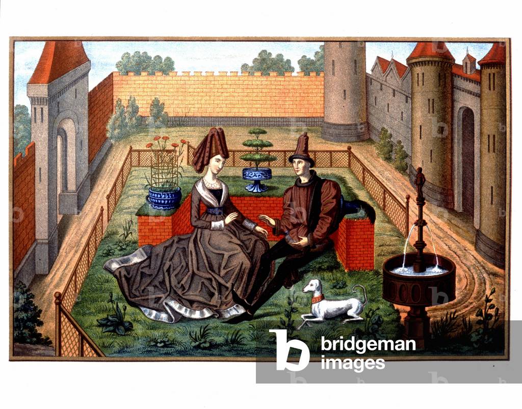 Maulgis and the beautiful Oriande (courteous love scene), Middle Ages