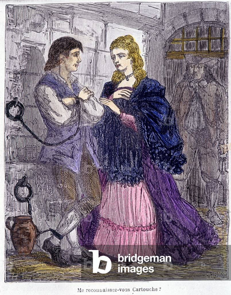 Cartridge visited by a lady in prison - in “” Cartridge, king of bandits””, by Grandpré