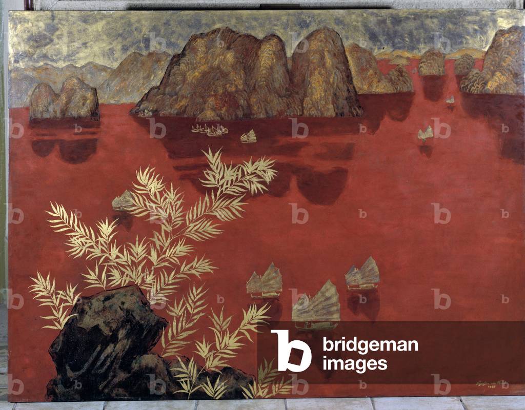 Oân Binh - Along Bay (Red Sea), 1955, lacquer.