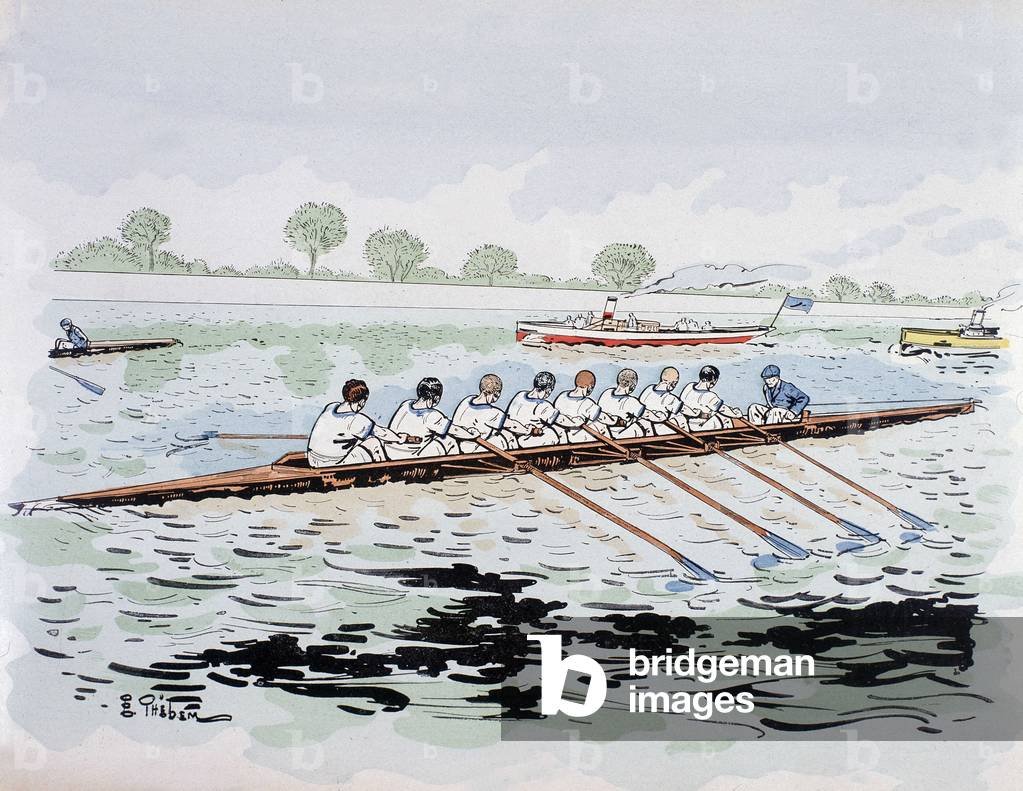 Image of Drawing depicting Boating - drawing by E. Phebem by French Artist