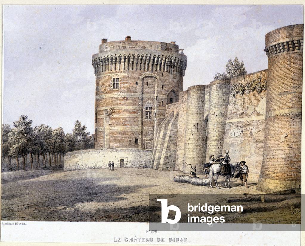 Castello di Dinan - litografia, fine XIX secolo