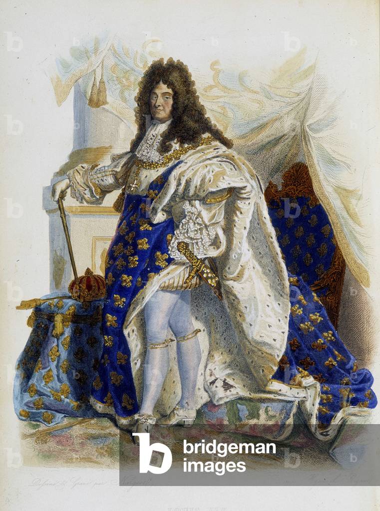 Portrait of Louis XIV (1638-1715) - in “” Le Plutarque francais””, by Mennechet, 1844-47