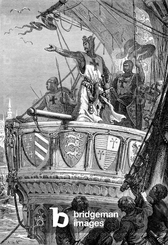 Most Holy Land, I recommend you to the care of the Almighty (Richard Heart of Lion) - in “” L'histoire de France” by Guizot, Hachette, 1879