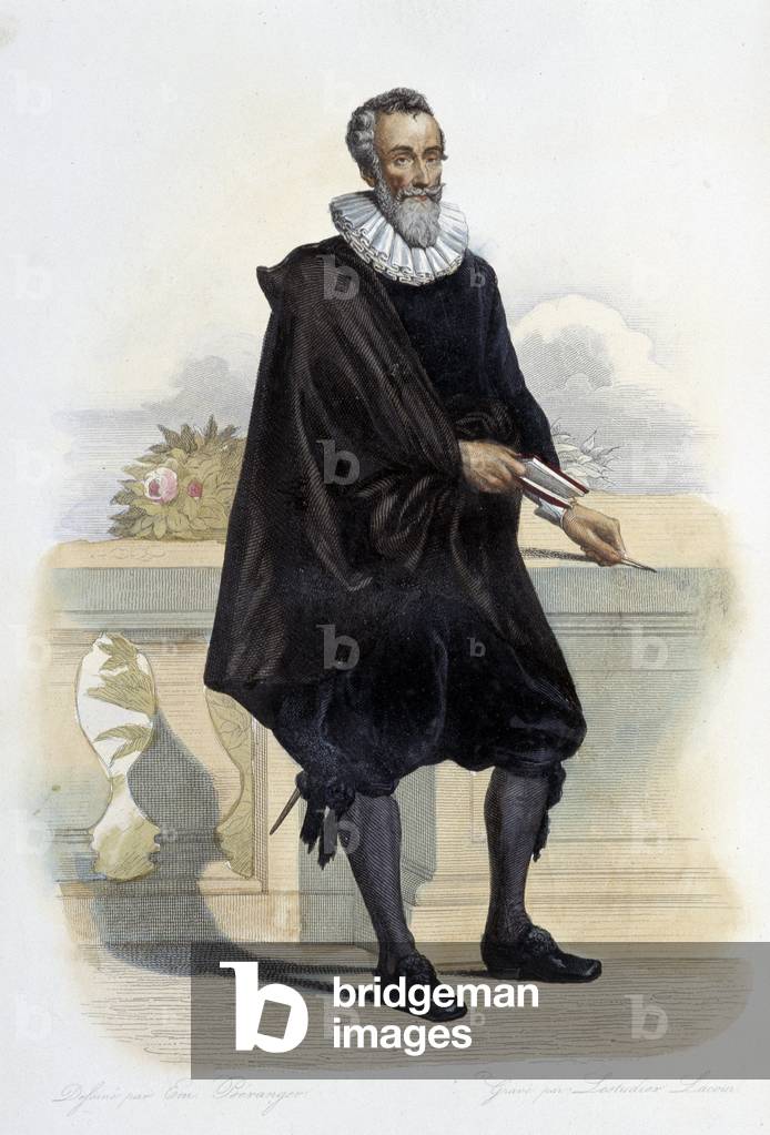 Portrait of François Malherbe, French poet (Caen, 1555 in Paris, 1628) - in “” Le Plutarque francais””, Ed. Mennechet, 1844-47