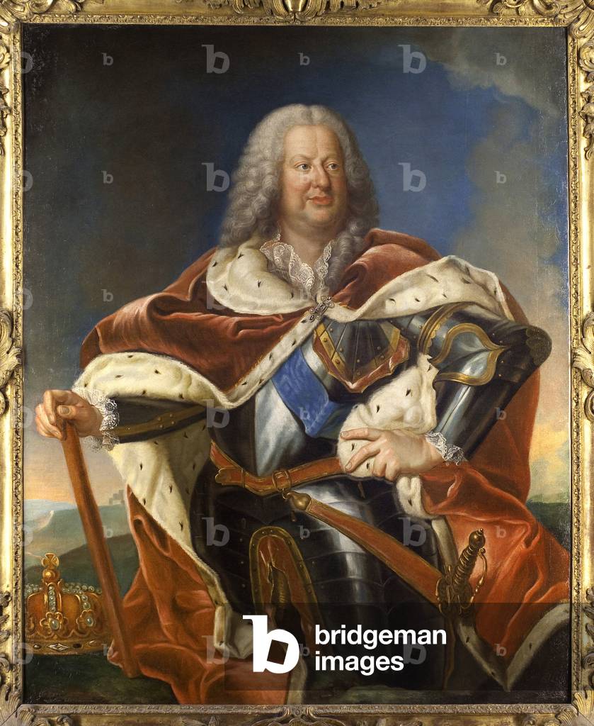 Portrait of Stanislas Leszczynski (Leszczinski, 1677-1766), king of Poland. Painting of Jean Girardet's workshop (1709-1778), oil on canvas, circa 1750. French Art, 18th century. Musee lorrain, Nancy.