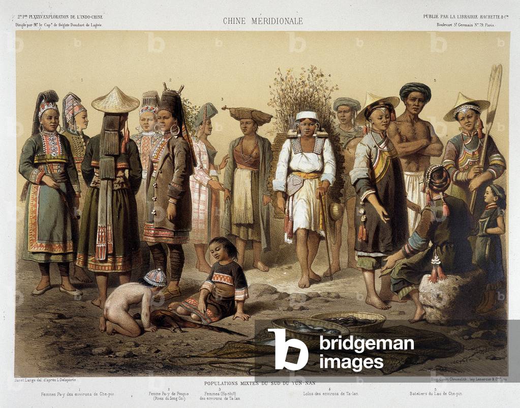 Ethnic groups around 1870 in “” Journey d'exploration en Indochine 1866-1868”” by Francis Garnier Paris, 1873