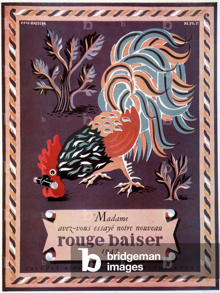 Advertising for the red kiss Paul Baudecroux - in Vogue, Sep 1947