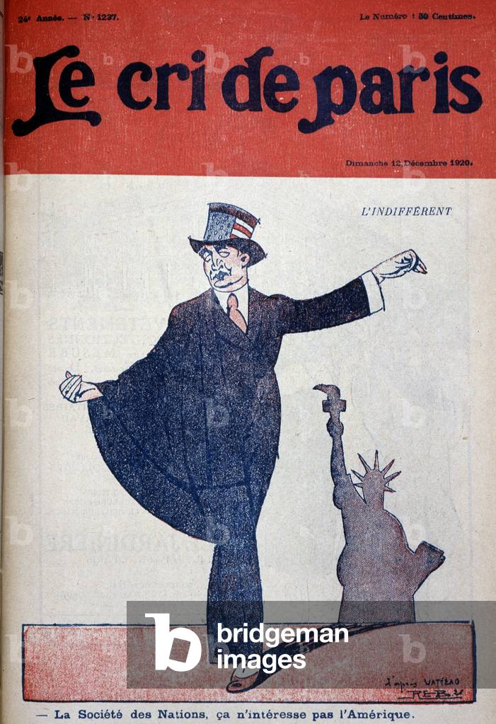 Cartoon about the United States despising the League of Nations - in 
