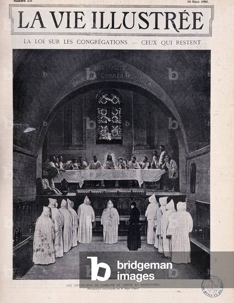 Congregations Act. Those who remain: the Cistercians at the Abbey of Lérins in the refectory - in 