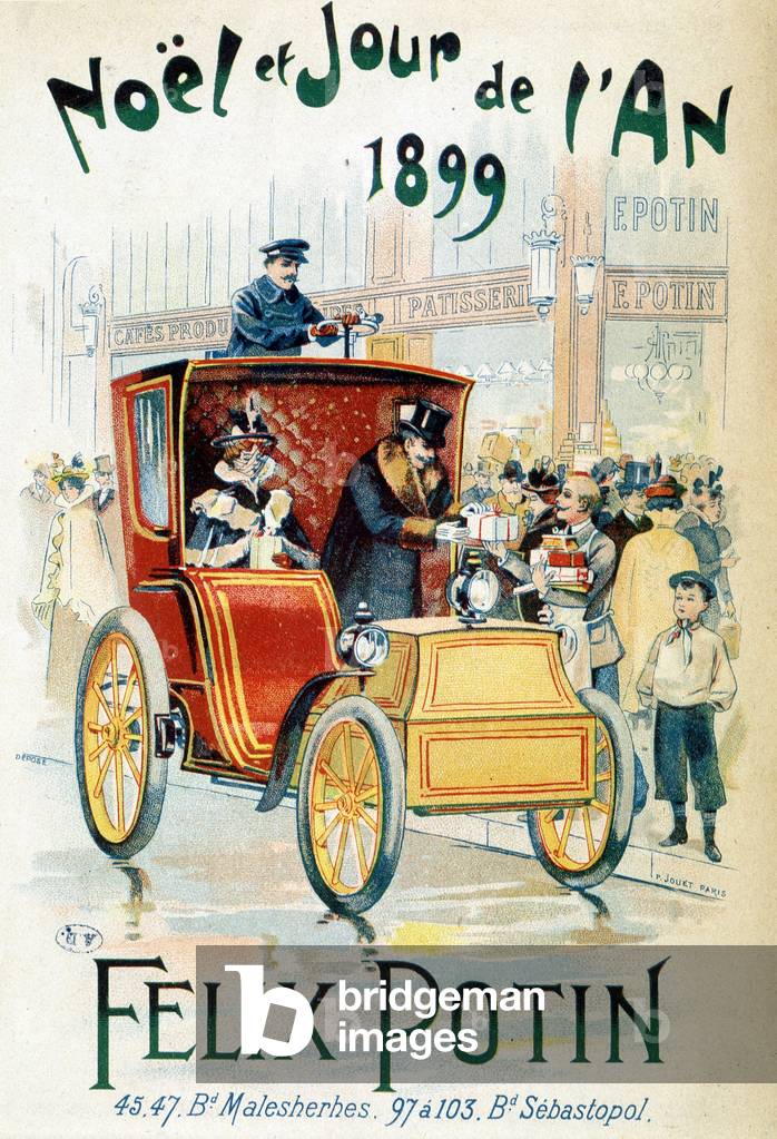 Advertising postcard of the Pastry Shop Felix Potin, published on the occasion of Christmas and New Year's Day, 1899.
