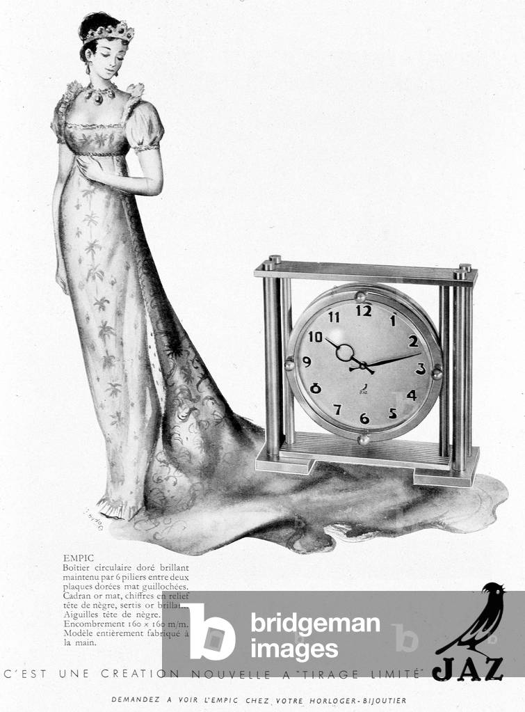 Model of “Empic” circular case clock - December 1950 advertising.