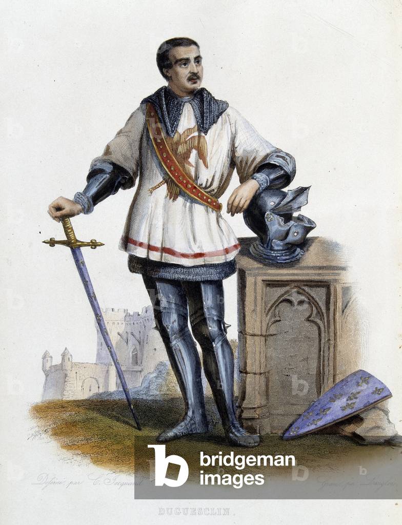 Portrait of Duguesclin - in “” Le Plutarque francais””, by Mennechet, Paris, 1844-47