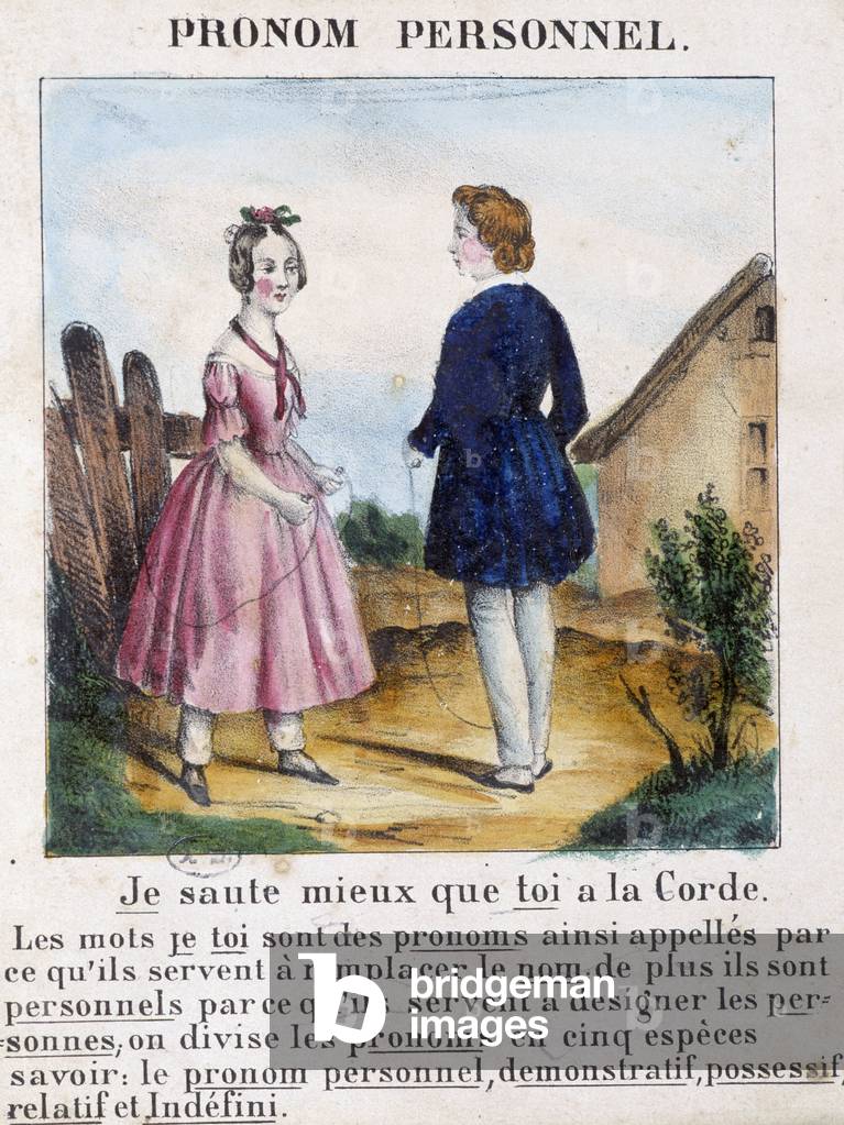 In “La grammaire en images”, leaflet album, circa 1850.