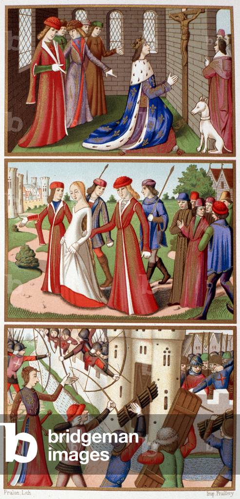 Episodes of the history of Charles VII and Joan of Arc (Fac simile des miniatures des vigiles du king Charles VII) - in “” Jeanne d'Arc”” by H. Wallon, 1876