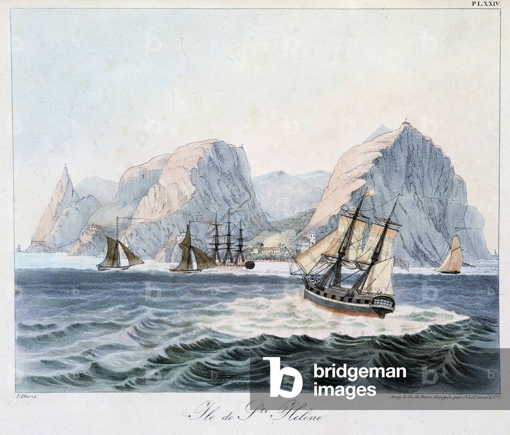 View of the Island of St. Helena in “” Views and Landscapes of the Equinoxial Regions, Collected in a journey around the world””, sd. early 19th century