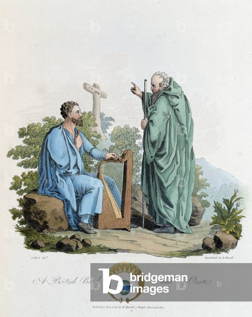 Irish and Bard - in “” Celts and Goths, customs of the inhabitants of the British Isles of the early 6th century and the Goth nations of the west coast of the Baltic””, by S.R. Meyrick and Ch. Smith, 1815