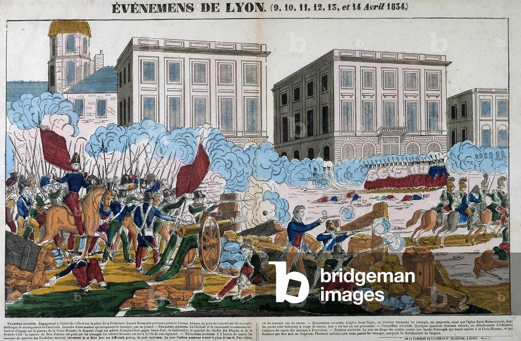 The events of Lyon: the revolt of the canuts, from 9 to 14 April 1834 - imge d'Epinal, 19th century