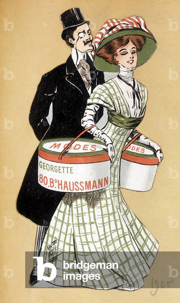 Pubblicità per negozi di moda femminile Georgette a Parigi, 1905.