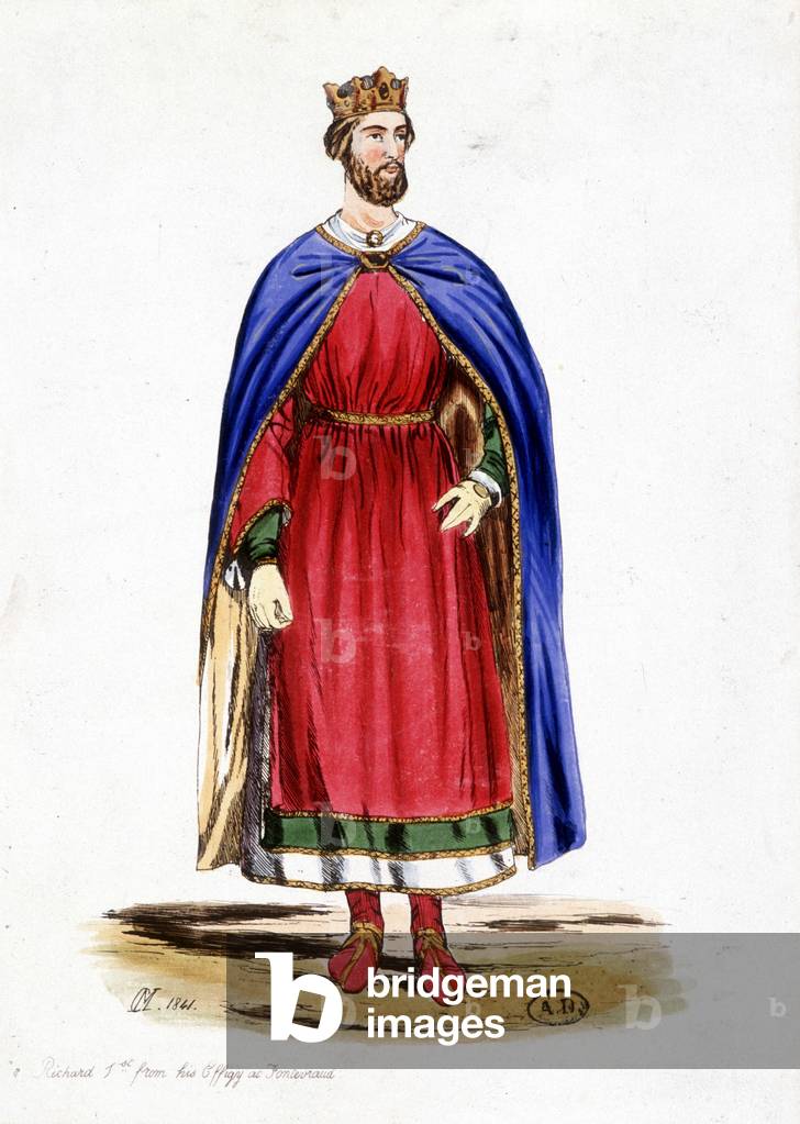 Portrait of Richard I of England, sd. 12th century, 1841  (engraving)