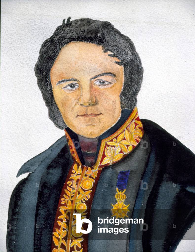 Portrait of Stendhal in Consul costume - painting by S.Valérie, 1835.