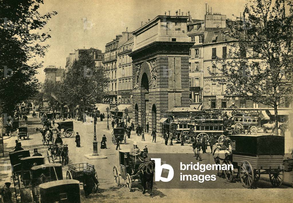 Veduta di Porte Saint Denis, a Parigi. Fotografia, fine XIX secolo, Parigi. - Coll. Selva.