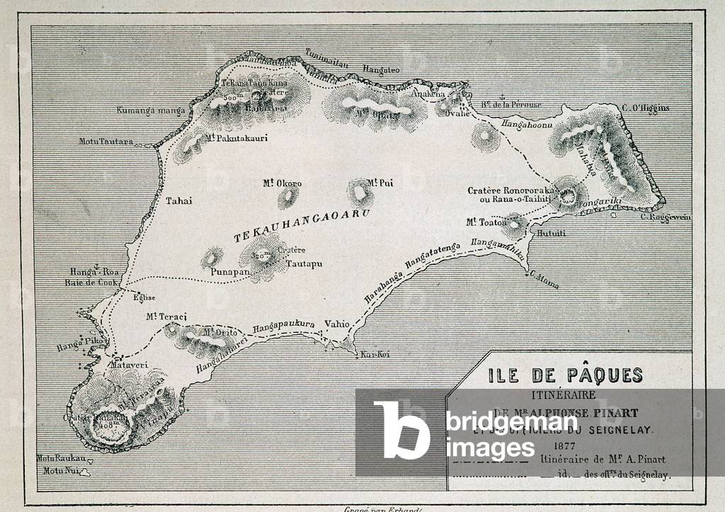 Easter Island (Rapa Nui): itinerary of Mr. Pinart, 1877 - in “” Round the World””