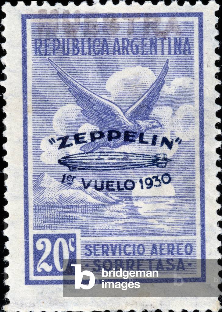 Argentine stamp commemorating the 1st flight of Zeppelin in 1930