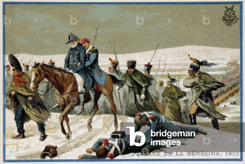 Passage der Beresina (Berezina), 1812 - Liebig Werbeaufkleber