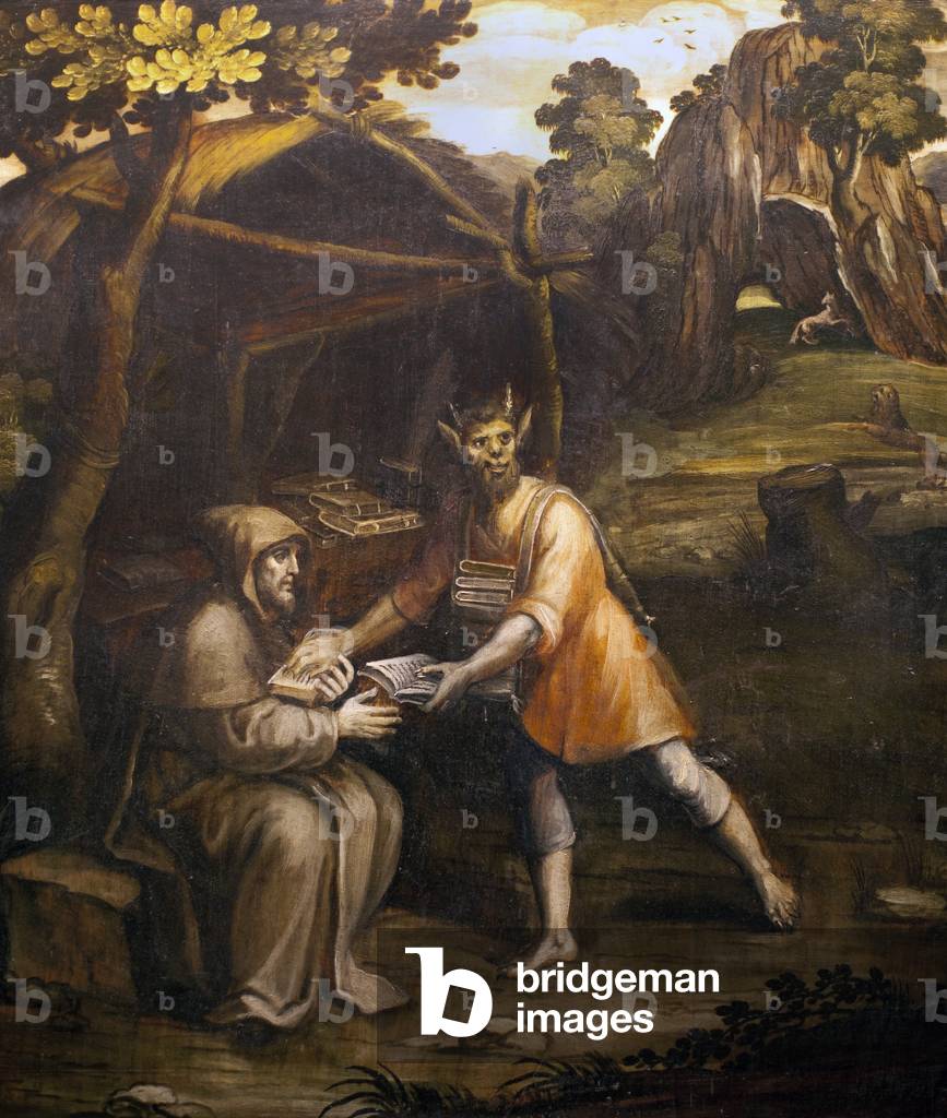 Image of The devil takes the holy books and replace it with by