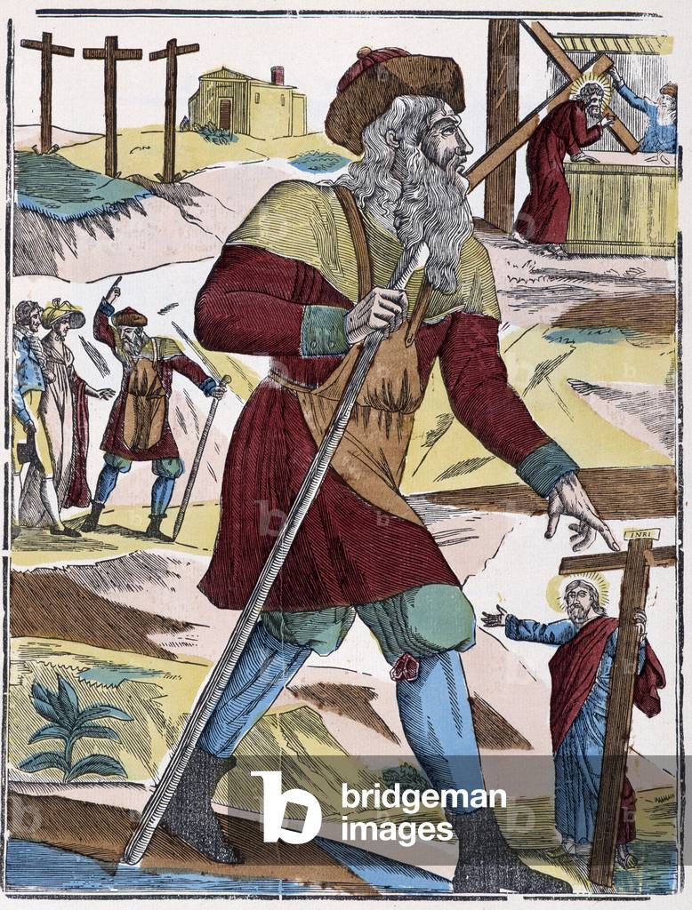 The wandering Jew, 19th century (Epinal print)