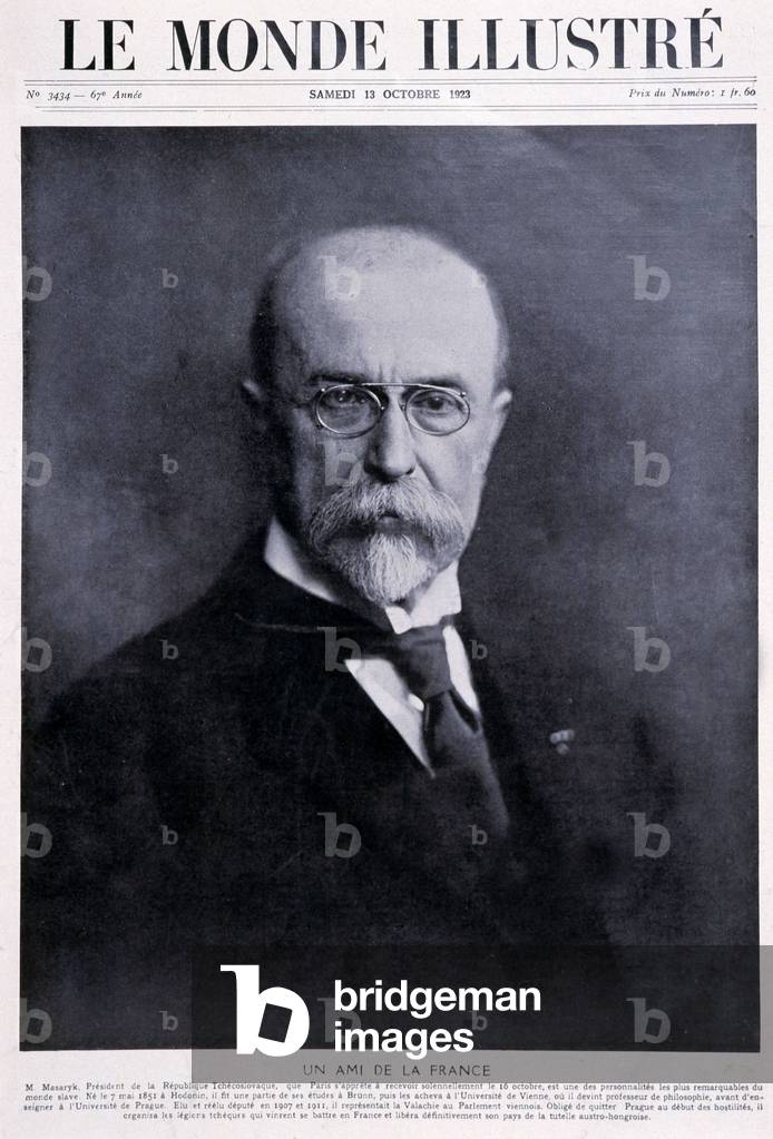 Portrait of Tomas Garrigue Masaryk (1850-1937), President of Czech Republic - in 
