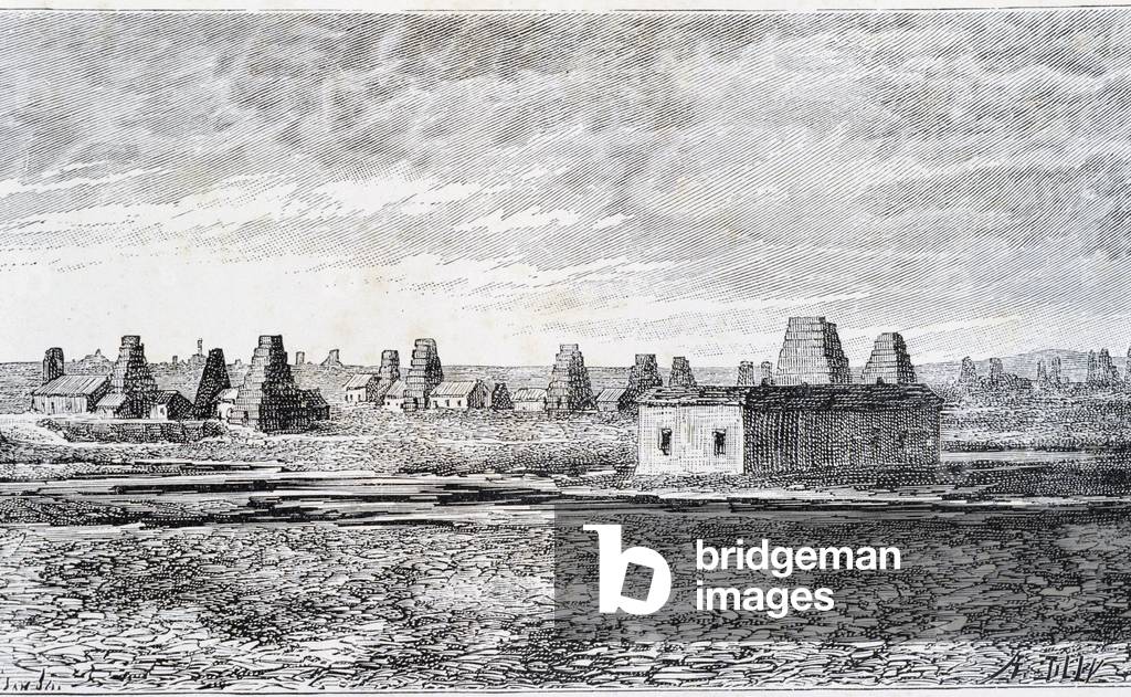 Oil wells, Baku, Caucasus (Nobel), 19th century