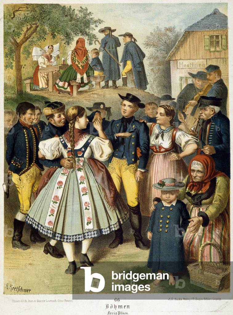 Popular ball in Bohemia around 1870