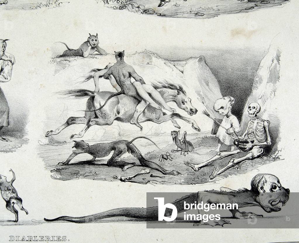 Bild von Zeichnung "Diableries (Bilder des Teufels) - von Le Poitevin" 1801 von French School