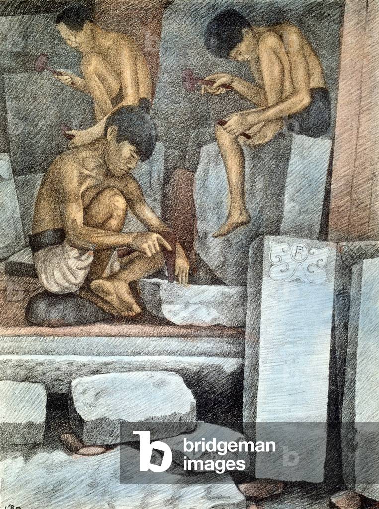Headstone cutters, Cochinchine. Giadinh 'Art School 1938, National Library of Hanoi.