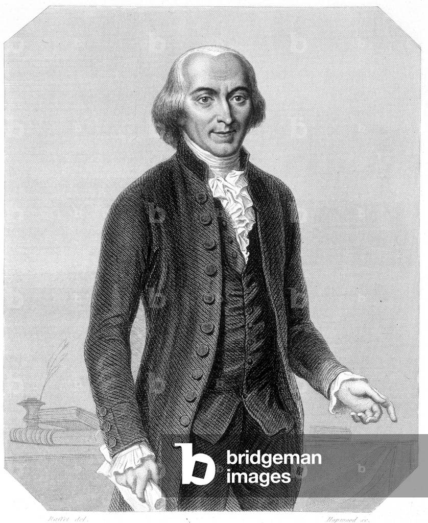 Portrait of Jean Marie Roland de la Platière (1734-1793), French politician. In L'histoire des Girondins par Lamartine, 1847.