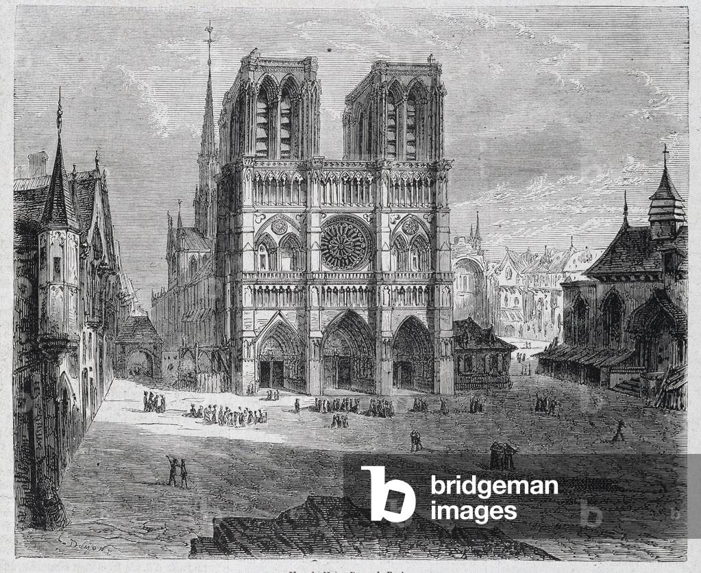 Vue de Notre-Dame de Paris - in “” Paris a travers les siecles””, by H. Gourdon de Genouillac, ed. F. Roy, Paris, 1880