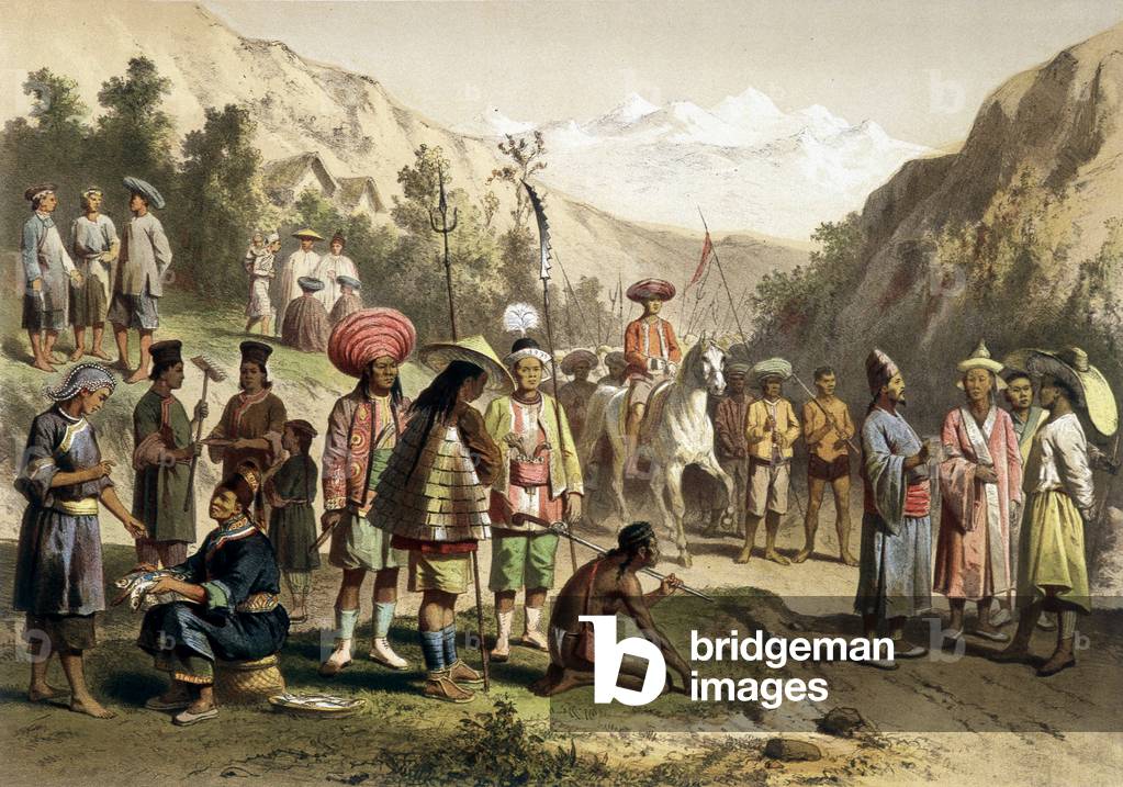 Costumes from the kingdom of Ta Ly, South China. Atlas of the exploration voyage to Indochina during the years 1866 - 1868, edited by F. Garnier, 1873.