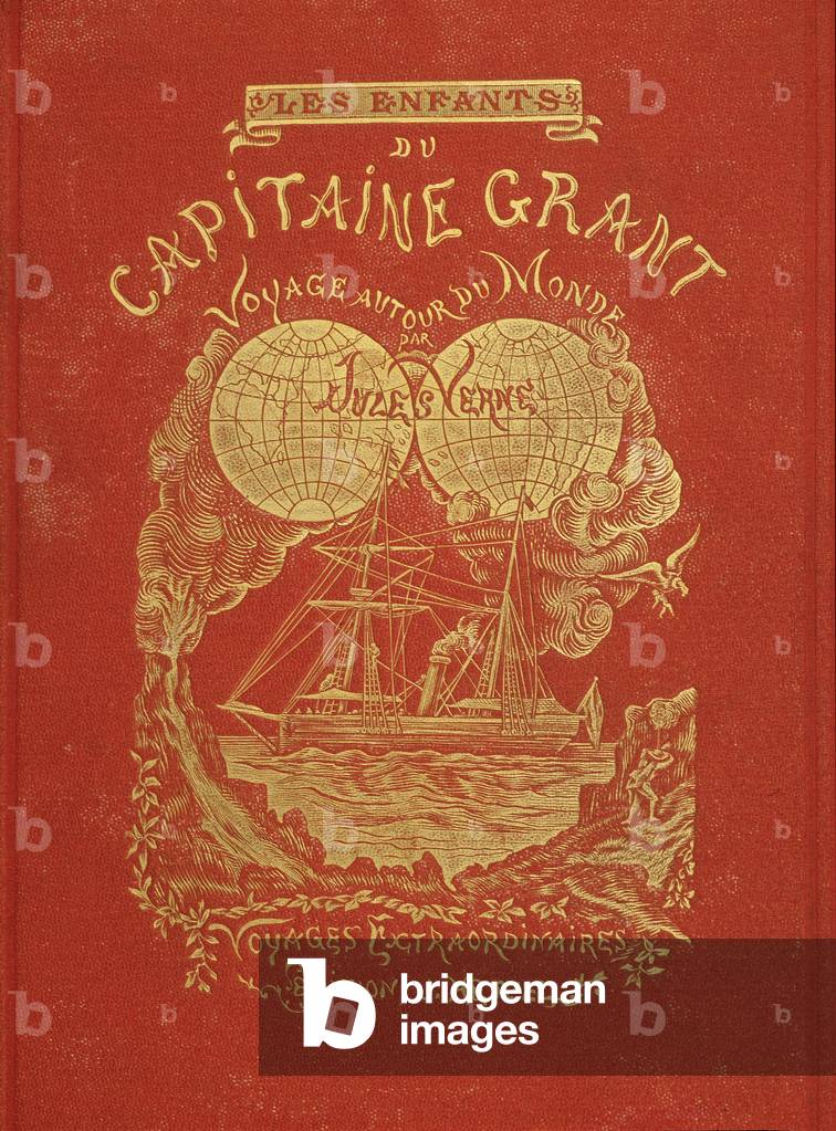 Cover of Jules Verne's book “Les enfants du capitaine Grant”, ed. Hetzel, 19th century