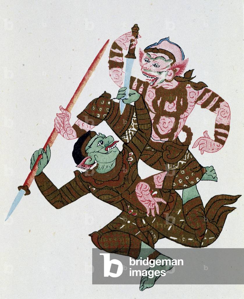 Janoumat, winner of the Dhoumraksha in “Tales du Cambodia” by Auguste Pavie. ed. Ernest Leroux, Paris, 1921, Musée Guimet.