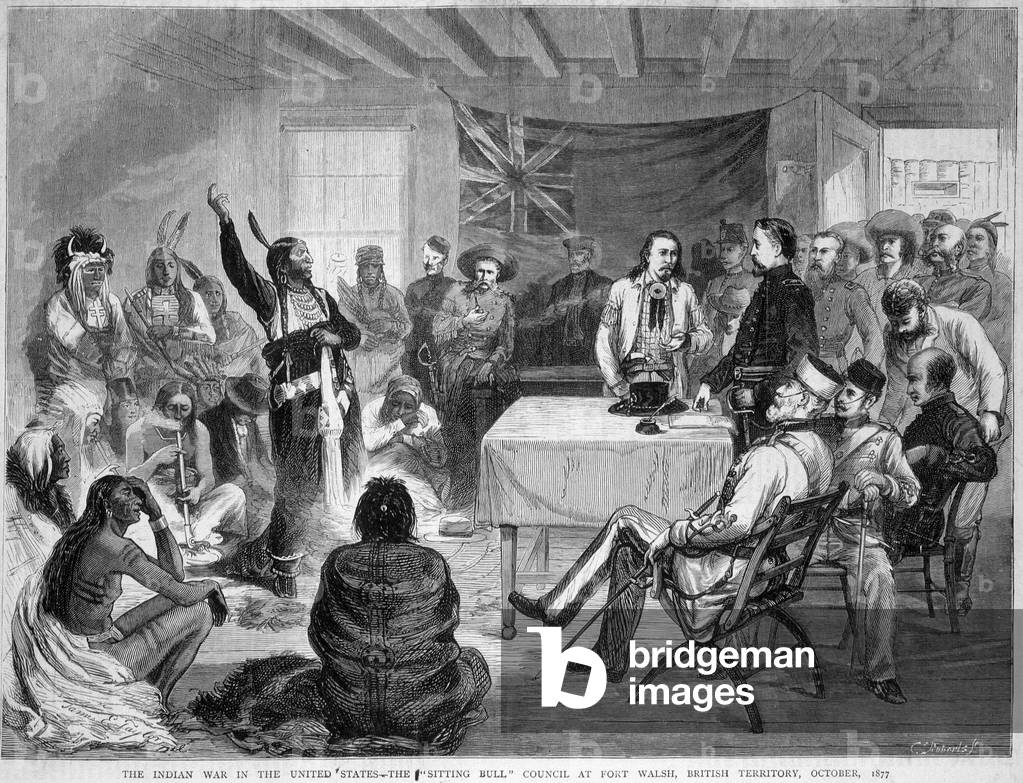Sitting Bull and Buffalo Bill: Sitting Bull Council at Fort Walsh, British Territory, during the War with the Indians, October 1877