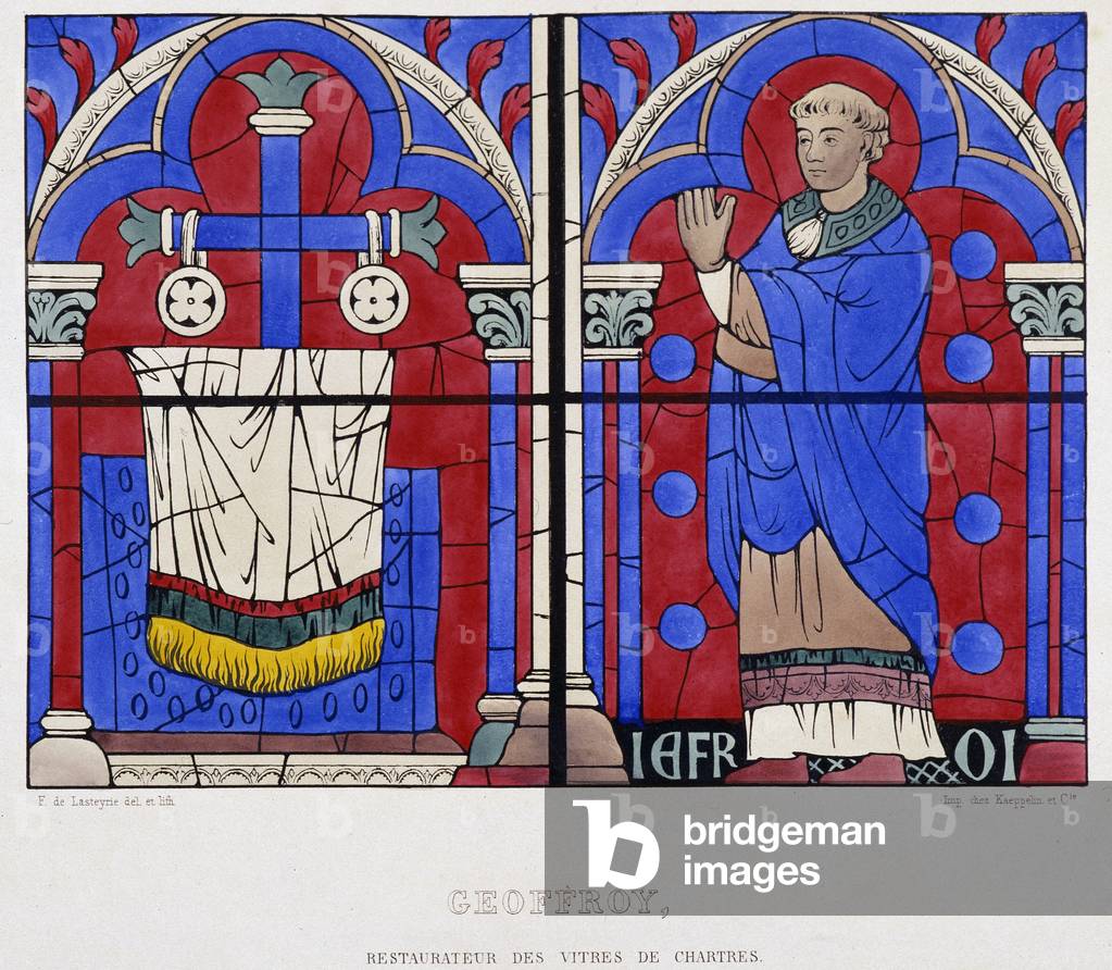 Geoffroy, restaurateur des stained glass windows de Chartres - Cathedrale de Chartres, 14th century