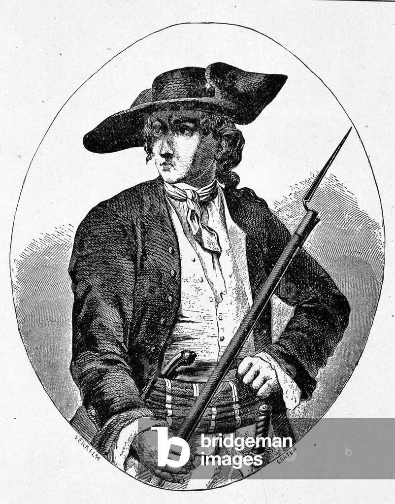 Portrait of Mandrin - engraving, 19th century